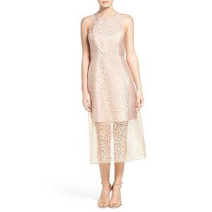 Ali & Jay Dress Beige Leopard Print Sheet Midi Sleeveless Dress SZ M NWT